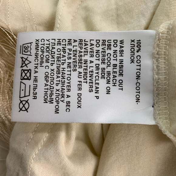 ANN DEMEULEMEESTER Size 2 Cream "Ivory Youth" Cotton Solid Long Sleeve T-Shirt - Picture 5 of 5